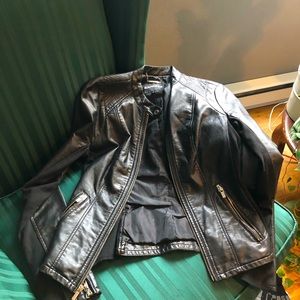 XS Express Black Faux Leather Jacket